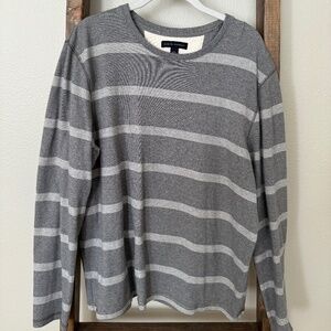 Banana Republic Grey Long Sleeved Striped Shirt Size L